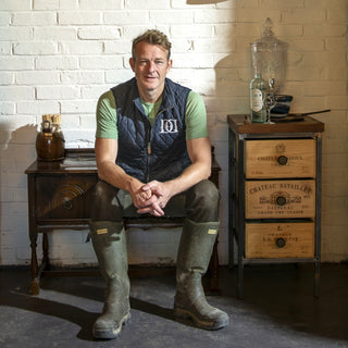 Hugh Anderson, sitting on a chair, downton distillery, WILTSHIRE, SALISBURY
