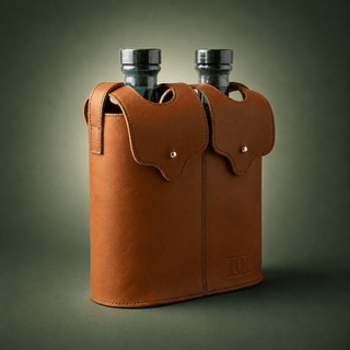 Leather | Double Explorer's Bottle Pouch - Downton Distillery UK