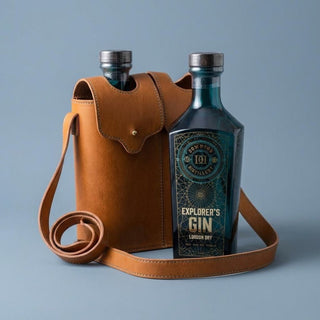 Leather | Double Explorer's Bottle Pouch - Downton Distillery UK