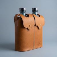 Leather | Double Explorer's Bottle Pouch - Downton Distillery UK