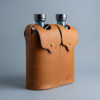 Leather | Double Explorer's Bottle Pouch - Downton Distillery UK